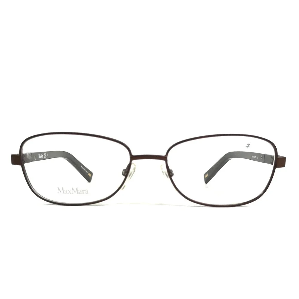 MaxMara Eyeglasses Frames MM1186 OVL Dark Brown Oval Wire Rim 52-16-135